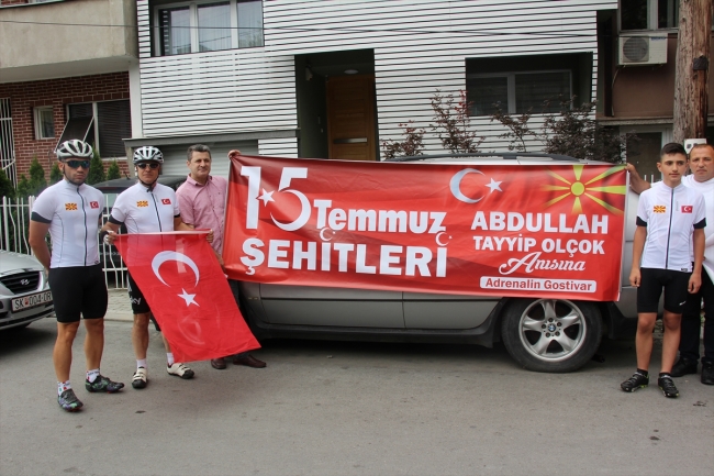 15 Temmuz şehitleri için Üsküp'ten İstanbul'a pedal çevirecekler